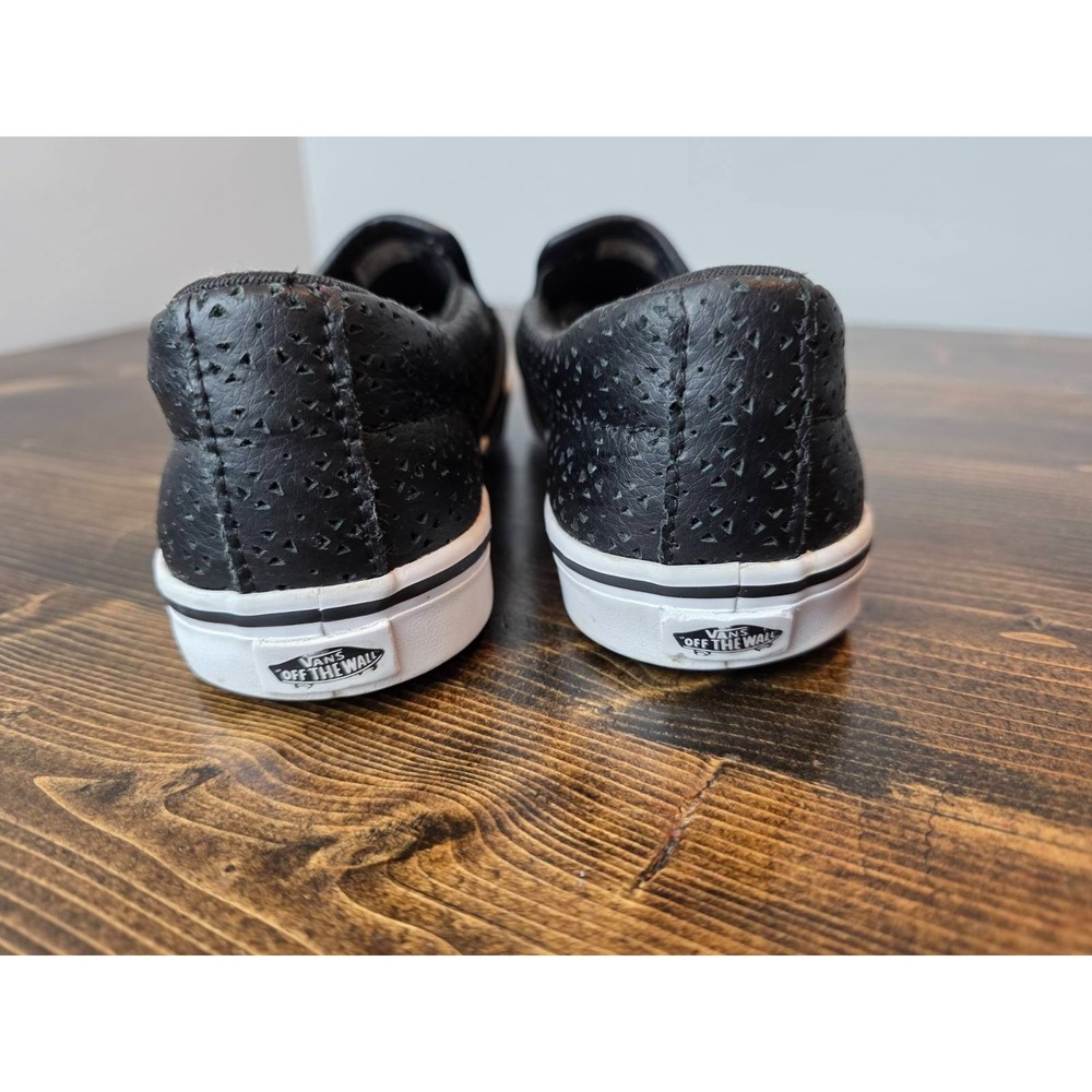 VANS Women's Sneakers Size 8.5 UK 6 Black Leather Slip On Skate Shoes‎ 721356 - Picture 10 of 13